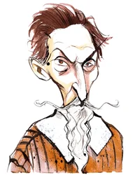 Claudio Monteverdi (1567 - 1643) compositeur, gambiste, chanteur et prêtre catholique romain italien, caricature